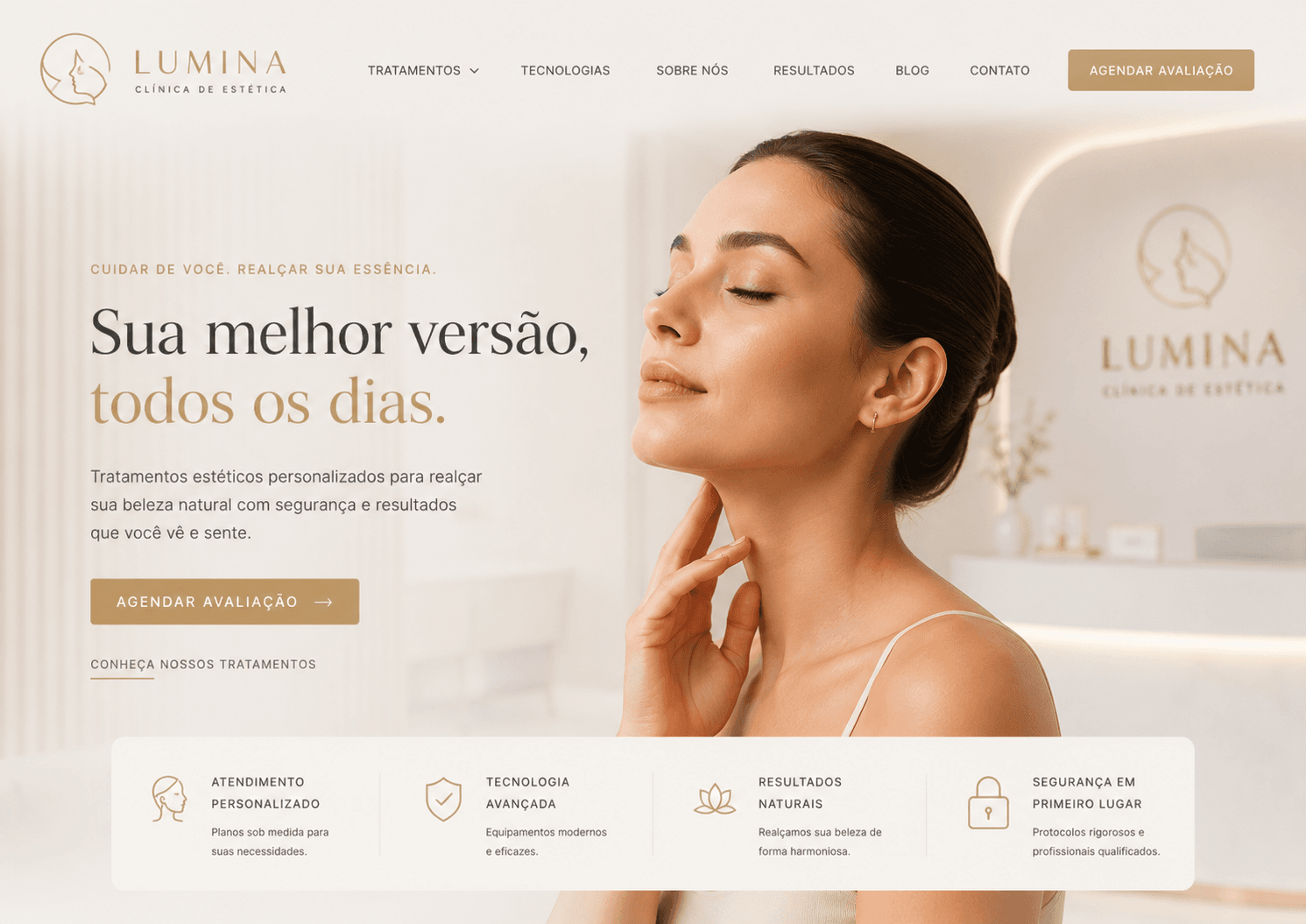Lumina Clínica de Estética website